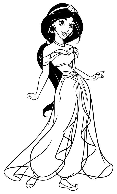 Jasmine Coloring Pages, Jasmine Drawing, Glow In Dark Party, Disney Princess Coloring Pages, Disney Princess Jasmine, Disney Jasmine, Coloring Pages Inspirational, Princess Coloring Pages, Princess Coloring