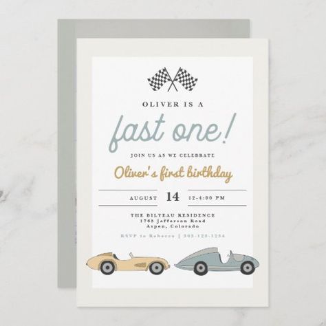 Car Invitation, Boys First Birthday Party Ideas, Car Birthday Theme, Race Car Birthday Party, Cars Theme Birthday Party, 2nd Birthday Party Themes, 2nd Birthday Invitations, Race Car Birthday, Boy Birthday Invitations