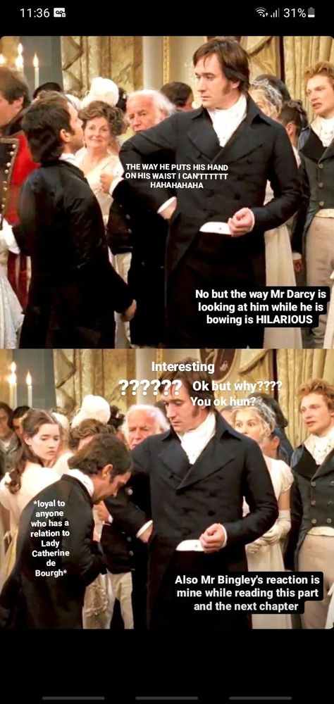 i made it Regency Romance Aesthetic, Pride And Prejudice Fanart, Jane Austen Memes, Pride And Prejudice Funny, Mr Bingley, Jane Austen Movies, Pride And Prejudice Book, Emma Jane Austen, Pride And Prejudice 2005