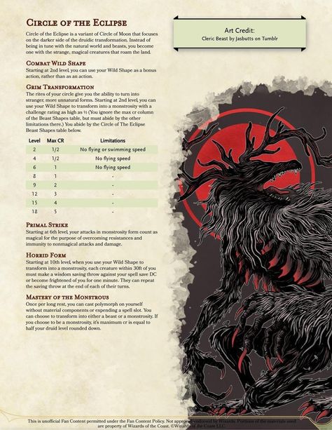 Circle of The Eclipse D&d Classes Homebrew, Dnd Druid Homebrew, Dnd Homebrew Druid Subclasses, Dnd Druid Subclasses, Druid Subclasses 5e, Dnd Subclasses Homebrew, Druid Homebrew, D&d Homebrew, Dnd Classes Homebrew