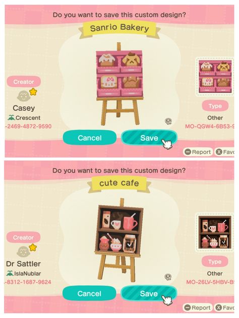 Pink Cafe Animal Crossing, Animal Crossing Sanrio Cafe, Record Store Animal Crossing, Hello Kitty Island Acnh, Acnl Qr Codes Sanrio, Acnh Filler Ideas Fairycore, Animal Crossing Floor Design Code, Acnh Cat Cafe, Acnh Pink Stall Design