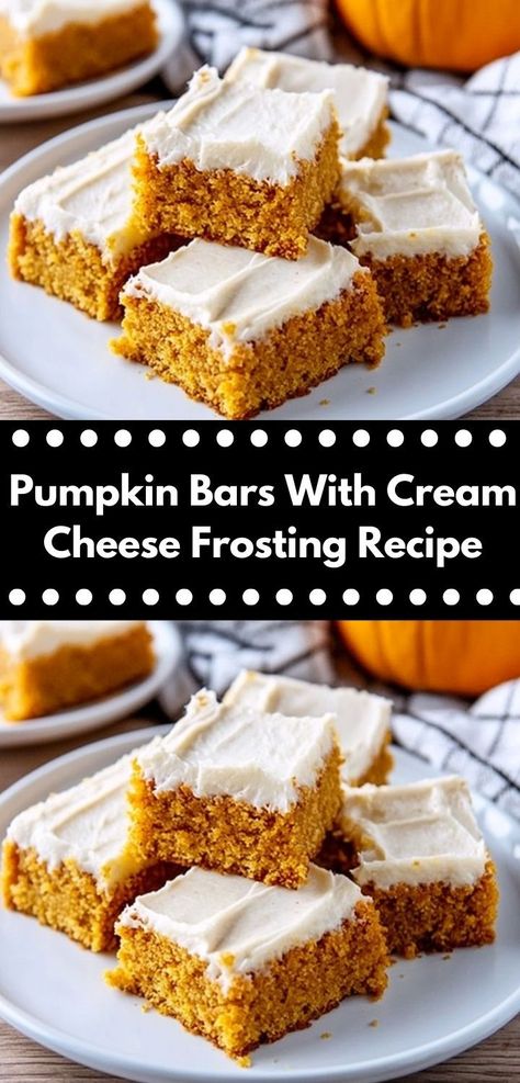 Discover the ultimate fall dessert! These Pumpkin Bars with Cream Cheese Frosting offer a perfect blend of spiced pumpkin and rich cream cheese. They’re easy to make and a delightful way to impress your guests. Gluten Free Pumpkin Bars, Pumpkin Bars With Cream Cheese, Bars With Cream Cheese Frosting, Bars With Cream Cheese, Cheese Frosting Recipe, Cheese Pumpkin, Cream Cheese Frosting Recipe, Pumpkin Bars, Spiced Pumpkin