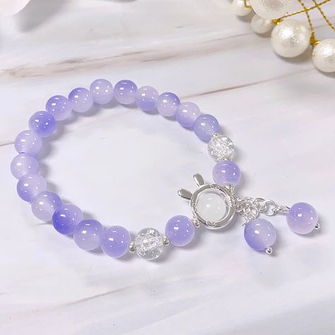 [Size] In picture : 16 cm Bead : 8 mm Bead Bracelet Ideas Aesthetic, Bracelet Ideas Aesthetic, Bead Bracelet Ideas, Friends Bracelets, Girly Bracelets, Crystal Bead Bracelet, Makeup Images, Bracelet Inspo, Bracelets Ideas