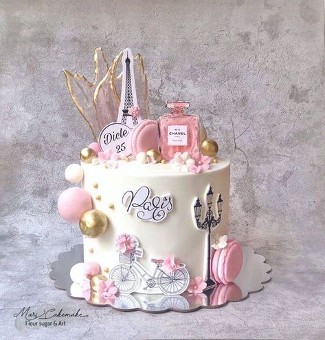 Paris Birthday Cakes, Bolo Paris, Paris Themed Cakes, Paris Cake, Cake Paris, Sprinkles Birthday Cake, Paris Cakes, Travel Cake, Girly Cakes