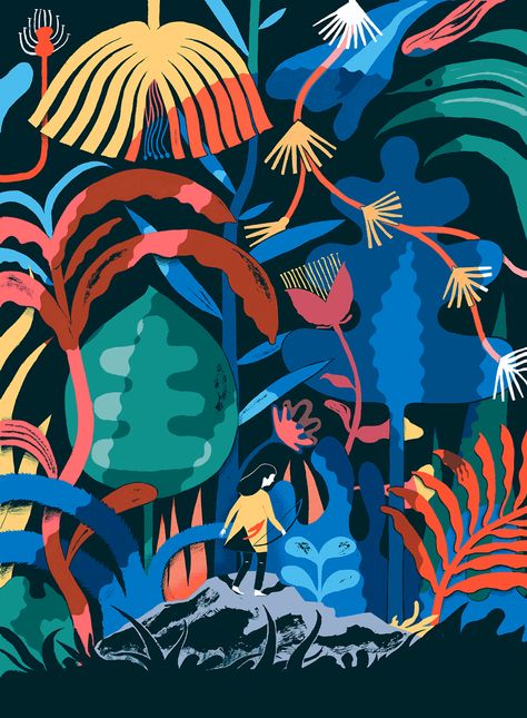 Design Diary no. 69 | AIGA Eye on Design Robert Hunter, London Illustration, Robert Frank, Inspirational Illustration, Indigo Prints, Contemporary Illustration, Colorful Plants, Plant Illustration, Art And Illustration