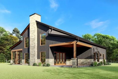 2-Story 4-Bedroom Barndominium House with Flex Room (Floor Plan) Pre Engineered Metal Buildings, Metal House Plans, House Plan With Loft, Barn House Design, Barndominium Plans, Barn Style House Plans, Metal House, Barndominium Floor Plans, Barn Plans