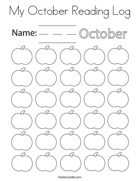 My October Reading Log Coloring Page - Twisty Noodle October Reading Tracker, October Reading Challenge, September Reading Log, Kindergarten Reading Log, Texas Homeschool, October Coloring Pages, Monthly Reading Log, Monthly Reading Logs, September Reading