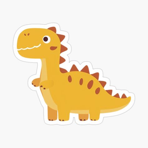 Get my art printed on awesome products. Support me at Redbubble #RBandME: https://www.redbubble.com/i/sticker/Yellow-Dinosaur-by-BeHappyDworry/160462071.EJUG5?asc=u Dino Stickers Printable, Dinosaur Stickers Printable, Cake Pic, Yellow Dinosaur, Ancient Creatures, Dinosaur Cake Toppers, Sticker Printable, Dinosaur Stickers, Dinosaur Cake