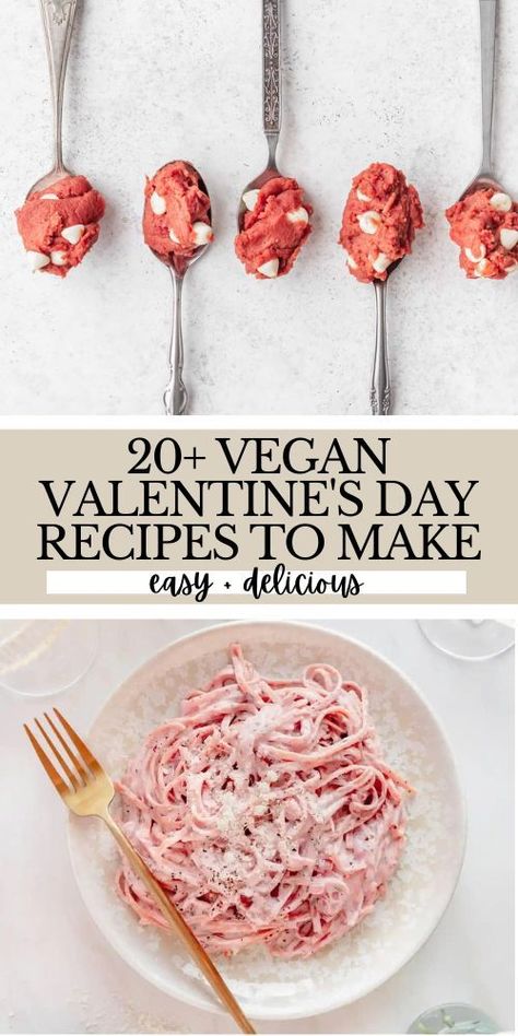 BEST Vegan Valentine's Day Recipes Valentines Day Vegan Food, Vegan Valentines Day Desserts, Family Valentines Dinner, Gluten Free Valentines, Healthy Valentines, Dishes To Make, Vegan Party Food, Vegan Baking Recipes, Vegan Party