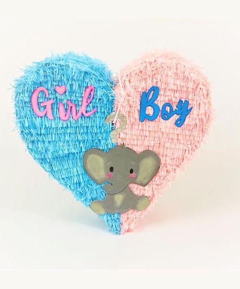 Girl or Boy? Let's find out Gender Reveal Elephant, Gender Reveal Pinata, Baby Shower Garcon, Pregnancy Gender Reveal, Corrugated Carton, Piñata Ideas, Fun Party Games, Baby Shower Party, Boy Shower