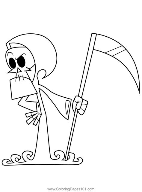 The Grim Reaper Raised Eyebrow The Grim Adventures of Billy and Mandy Coloring Page Grim Adventures Of Billy And Mandy Tattoo, Grim Adventures Of Billy And Many Tattoo, Regular Show Coloring Pages, Grim Adventures Of Billy And Many, The Grim Adventures Of Billy & Mandy, Billy And Mandy Tattoo, Boring Drawing, Cartoon Flash, Scary Coloring Pages