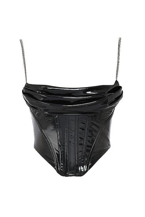 'Calling' Black Vinyl Draped Corset - Mistress Rock Mma Award, Plastic Skirt, Draped Corset, Vinyl Trousers, Polyester Satin, Stage Outfits, Black Vinyl, Concert Outfit, Clothing Items