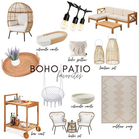 Boho Farmhouse Outdoor Patio, Modern Boho Patio, Garden Mood Board, Neutral Patio, Boho Patio Ideas, Modern Boho Farmhouse, Patio Table Decor, House Australia, Farmhouse Patio