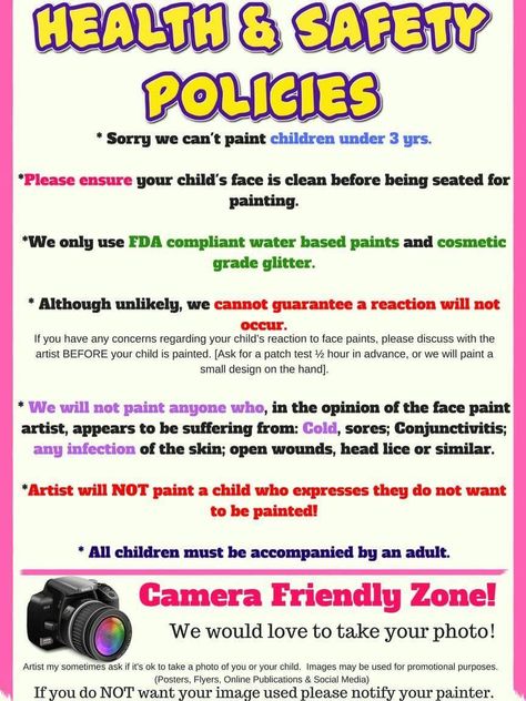 Health and safety policies Face Painting Signs Ideas, Face Paint Booth, Face Painting Sign, Face Painting Booth, Face Paint Set, Face Painting Supplies, Breaking Chains, Face Painting Tips, Reformation Day