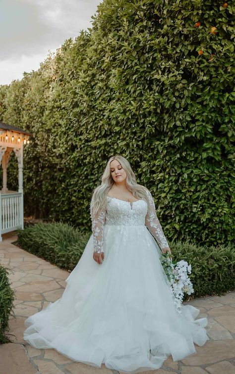 Glamorous Plus Size Fall Wedding Dress with Lace Long Sleeves - Stella York Wedding Dresses Lace Ballgown Wedding Dress, Long Sleeve Wedding Dress Ball Gown, Wedding Dresses Ball Gown Princess, Plus Size Wedding Dresses With Sleeves, Stella York Wedding Dress, Wedding Dresses Lace Ballgown, Ball Gowns Princess, Stella York, Lace Wedding Dress