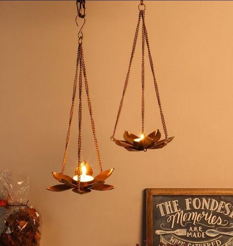 Lotus hanging Chain size 12inch Lotus 4inch Material iron Price -560 free ship Set of 2=9911211901 Return Favours, Lotus Hanging, Hanging Tea Light Holders, Trendy Candle, Hanging Candle Holder, T Lights, Diwali Decorations, Chain Gold, Door Hanging