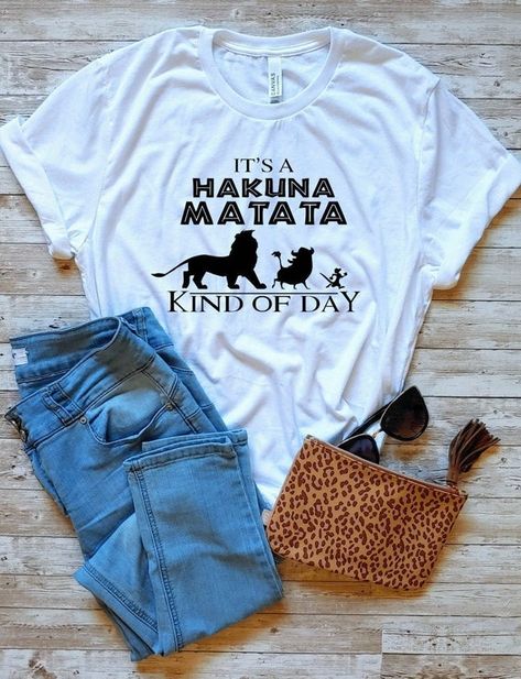 Hey, I found this really awesome Etsy listing at https://www.etsy.com/listing/1036719158/hakuna-matata-shirt-the-lion-king-shirt Lion King T Shirt Ideas, Hakuna Matata Disney Shirts, Timon And Pumba, Hakuna Matata Shirt, Lion King Quotes, Disney Tshirt, Lion King Hakuna Matata, Disney 2023, Lion King Shirt