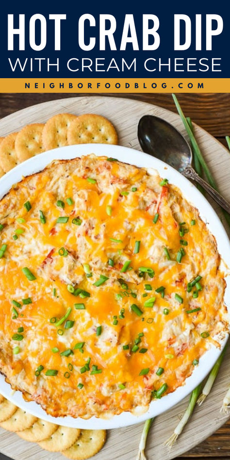 Bring the best game day recipe to your family get-together! This Hot Crab Dip with Cream Cheese, and peppadew peppers is irresistibly cheesy with a sweet and tangy kick from a special ingredient. Make this super dip for fun party snacks, and pin it in your easy appetizer recipe for a crowd! Crawfish Dip Cream Cheese, Hot Crab Dip Crockpot, Hot Crab Dip With Cream Cheese, Baked Crab Dip With Cream Cheese, Hot Crab Dip Recipe With Cream Cheese, Easy Crab Dip Recipe, Crab Cake Dip, Fun Party Snacks, Crab Dip With Cream Cheese