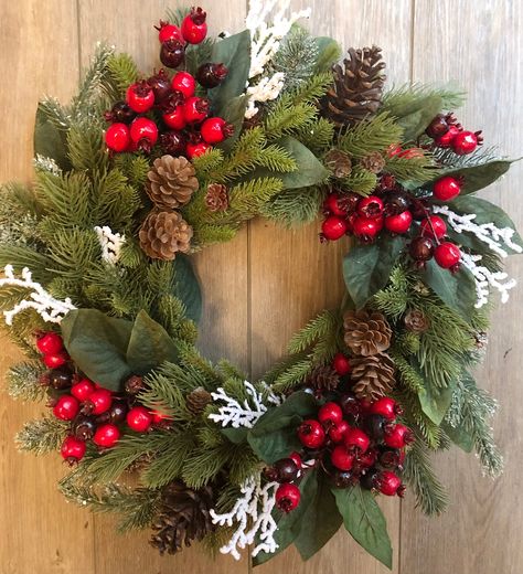 Olive Branch Wreath, Magnolia Leaf Wreath, Red Berry Wreath, Christmas Wreath For Front Door, White Christmas Wreath, Winter Berry, Traditional Wreath, Boho Wreath, Winter Wreaths