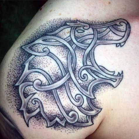 Norse Bear, Viking Dragon Tattoo, Norwegian Tattoo, Runes Tattoo, Viking Compass Tattoo, Viking Tattoos For Men, Fenrir Tattoo, Norse Mythology Tattoo, Viking Bear