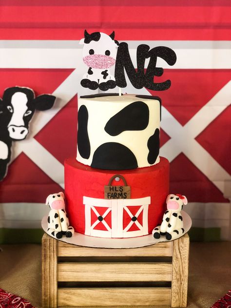 Cow and Farm Birthday Party 1st Birthday Party Farm Theme, 1st Farm Birthday, Cow Second Birthday, Farm Animal 1st Birthday Party Boy, 1st Birthday Barnyard Theme Boy, 1 Year Farm Birthday, Farm Boy Birthday Party, 1st Birthday Party Cow Theme, Boy Farm Birthday Party