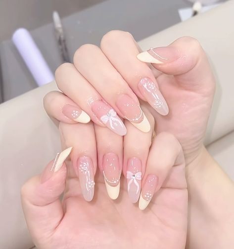 Douyin Nails Inspiration, Pink Girly Nails Design, Nail Art For Graduation, Douyin Coquette, Nail Douyin, Nails Douyin, Douyin Nails, Nails Coquette, Kpop Nails