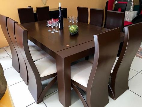 Latest Dining Table Designs, Wooden Dining Table Modern, Latest Dining Table, Wooden Dining Table Designs, Dining Table Design Modern, Wooden Sofa Set Designs, 6 Seater Dining Table, Furniture Design Wooden, Room Partition Designs