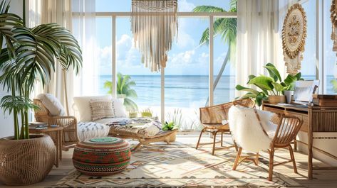 15 Boho Beach House Room Designs - Marry Design Eclectic Room Design, Beach House Room, Boho Beach House, Manhattan Loft, Moroccan Riad, Cottage Room, Serene Bedroom, Reading Nooks, Loft Room