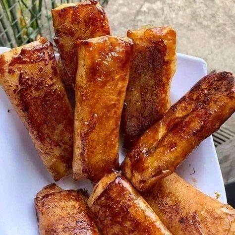 PINOY MERIENDA | BEST PINOY MERIENDA – TURON WITH LANGKA Pinoy Merienda, Filipino Snacks, Food Business Ideas, Filipino Dishes, Food Business, Pinoy Food, Local Guide, Food Cravings, Business Ideas