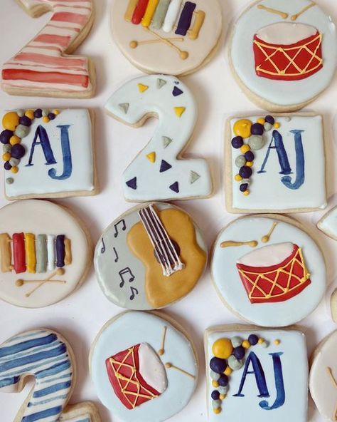 Music First Birthday Party, Music Birthday Party Theme, Toddler Cookies, Music Birthday Party, Music Cookies, Monogram Cookies, Music Themed Parties, Toddler Birthday Party, Birthday Themes For Boys