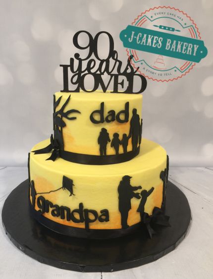 90th Birthday Cake..."90 Years Loved" 80th Birthday Cake For Men, Ideas For 60th Birthday, Grandpa Cake, 70th Birthday Cake For Men, Grandpa Birthday Cake, Cake Samples, 75 Birthday Cake, 60th Birthday Cake, 90th Birthday Cakes