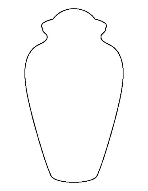 Urn pattern. Use the printable outline for crafts, creating stencils, scrapbooking, and more. Free PDF template to download and print at http://patternuniverse.com/download/urn-pattern/ Printable Outline, Lounge Art, Printable Stencils, Coloring Crafts, Balcony Wall, Cottage Crafts, Stencils Printables, Fabric Cards, Vbs Crafts