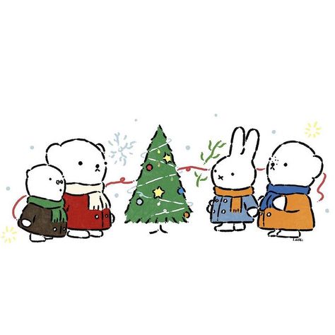 Cute Christmas Wigits, Christmas Cartoon Characters Aesthetic, Christmas Widgets Cartoon, Winter Cartoon Aesthetic, Miffy Christmas Wallpaper, Christmas Card Ideas Aesthetic, Christmas Doodles Aesthetic, Christmas Aesthetic Widget, Christmas Aesthetic Icon