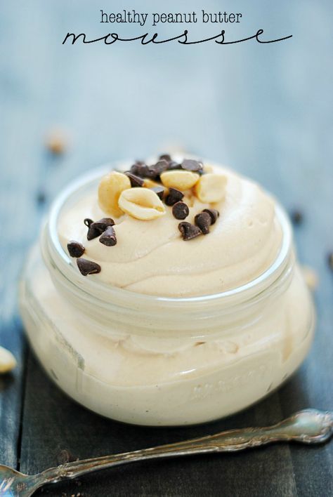 Healthy Peanut Butter Mousse | www.somethingswanky.com Peanut Butter Mousse, Healthy Peanut Butter, Mousse Recipes, Peanut Butter Recipes, Butter Recipe, Healthy Sweets, Puddings, Healthy Treats, Healthy Dessert