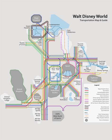 A map of all the Disney World Transportation options.  Bus, Monorail, and boat. Disney Springs Map, Disney Moderate Resorts, Disney Map, Disney Deluxe Resorts, Disney Value Resorts, Theme Park Map, Disney World Map, Disney World Transportation, Disney Transportation