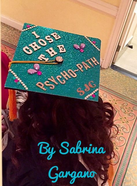 Psychology Graduation Cap, College Grad Cap Ideas, Psychology Humor, High School Graduation Cap, College Graduation Cap Decoration, Grad Hat, Grad Cap Designs, Diy Graduation Cap, Cap Decoration