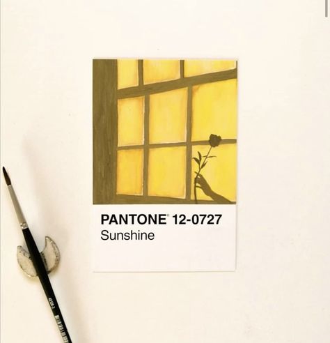 Pantone Challenge Gouache, Pantone Challenge Ideas, Pantone Card Painting, Pantone Painting, Pantone Cards, Pantone Challenge, Paint Swatch Art, Pantone Art, Paint Sample Cards