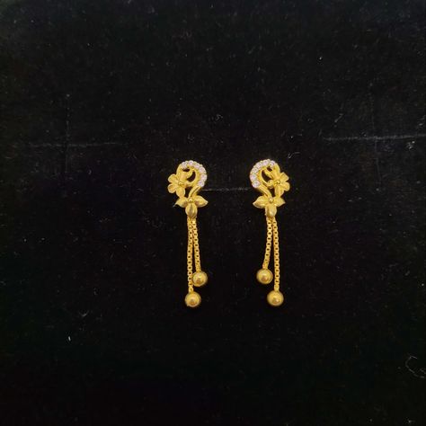 Buy Gold Gundu Drops 353 Online | Sri Pooja Jewellers - JewelFlix Simple Gold Bridal Earrings, Earings Design Gold New Model, Latest Gold Earrings Designs, Long Chain Earrings Gold, Big Earrings Gold, Stylish Jewelry Accessories, Latest Earrings Design, Latest Indian Jewellery, Gold Earrings For Kids