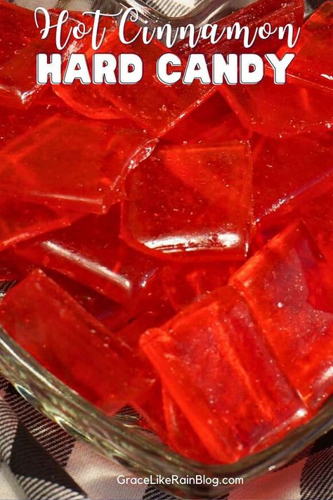 Hot Cinnamon Hard Candy - Grace Like Rain Blog Hard Candy Recipe, Stovetop Appetizers, Cinnamon Hard Candy, Cinnamon Christmas, Flavored Ice Cubes, Hard Candy Recipes, Hot Candy, Cinnamon Candy, Candy Recipe