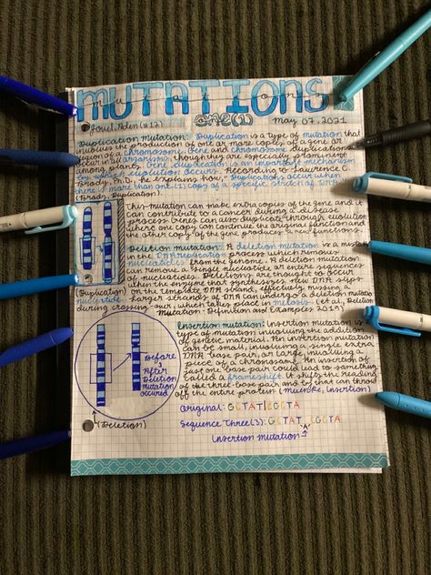 Mutation Notes, Blue Is My Favorite Color, Biology Facts, Blue Theme, Notes Inspiration, My Favorite Color, Biology, Favorite Color, Bullet Journal