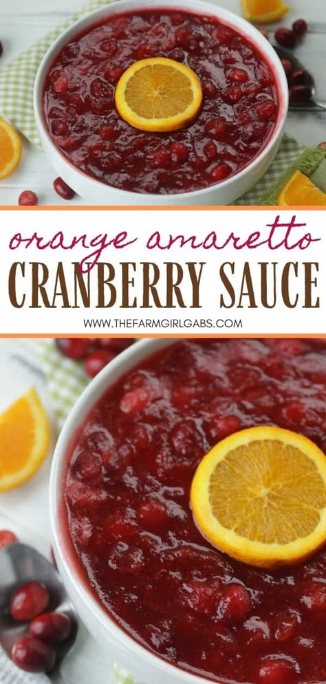 Orange Amaretto Cranberry Sauce is the perfect Thanksgiving dinner side dish. Tart cranberries, sweet orange and amaretto team up for this delicious fall recipe. This easy cranberry sauce recipe is a family favorite. It's not Thanksgiving without this delicious cranberry sauce. Cranberry Sauce With Orange Marmalade, Perfect Thanksgiving Dinner, Cranberry Sauce Thanksgiving, Fresh Cranberry Sauce, Best Cranberry Sauce, Easy Cranberry Sauce, Cranberry Orange Sauce, Vegetable Farm, Thanksgiving Food Sides