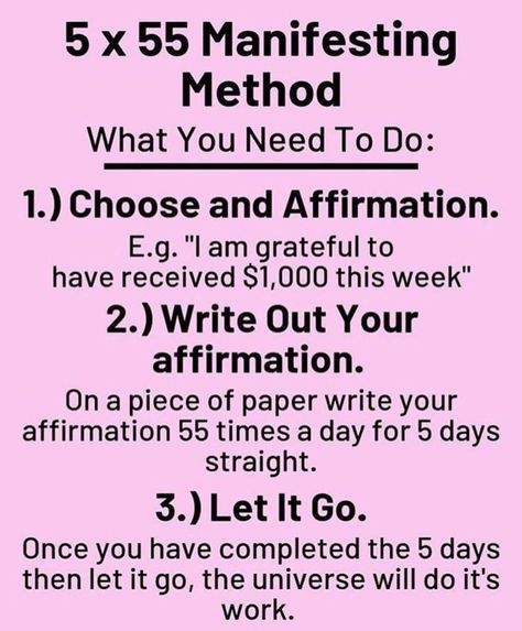 🦋Crystals🌟Healer🔮Chakras on Instagram: “What do you think of the 555 method? The number of change. Write down, make it real in the present! Do you have to do it 55 times though?…” Yoga Kundalini, Spiritual Manifestation, Wealth Affirmations, Manifestation Law Of Attraction, Manifesting Money, Manifestation Journal, Positive Self Affirmations, Money Affirmations, Manifestation Affirmations