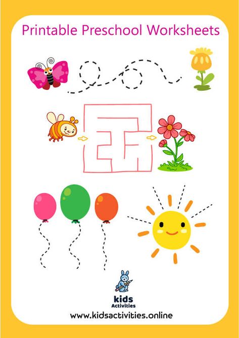 Free Preschool Activity Book For 3 4 Year Old ..Download PDF ⋆ Kids Activities Worksheets For 4 Yrs Old, Simple Maze, Free Preschool Activities, Printable Math Games, Preschool Activity Books, Kindergarten Math Games, Kindergarten Worksheets Free Printables, Kindergarten Skills, Kindergarten Games