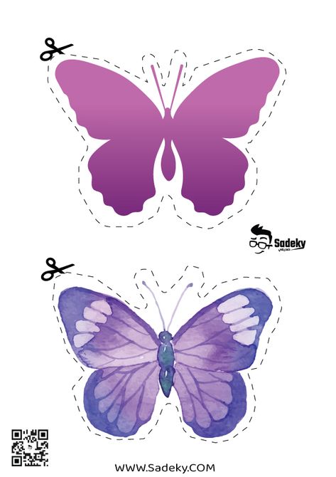 Butterfly Cutouts Printable, Purple Butterfly Printable, Purple Butterfly Room, Butterfly Printable Template, Butterfly Cutouts, Butterflies Printable, Butterflies Classroom, Sun Template, Butterfly Confetti