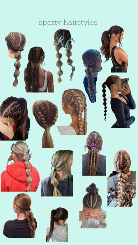 👱🏼‍♀️🎀⚽️ Cross Country Hairstyles Runners Easy Hair, Cute Simple Sporty Hairstyles, Aesthetic Sport Hairstyles, X Braids Hairstyles, Hair Ideas For Volleyball Games, Cute Dance Class Hairstyles, Cute Sporty Hairstyles For Medium Hair, Easy Cross Country Hairstyles, Cute Ice Skating Hairstyles