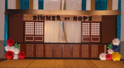 DIY Stage Design Filipiniana Theme #bahaykubo Buwan Ng Wika Design Ideas Stage, Filipiniana Decorations, Bahay Kubo Themed Party, Native Filipino Booth Design, Buwan Ng Wika Decorations, Buwan Ng Wika Design, Pinoy Christmas Decor, Filipiniana Backdrop, Paskong Pinoy Decorations