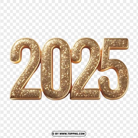 2025 Gold Design, 2025 Glitter, 2025 Gold, Image Cricut, 2025 Sticker, 2025 Png, New Year Typography, Download Hair, Edible Paper