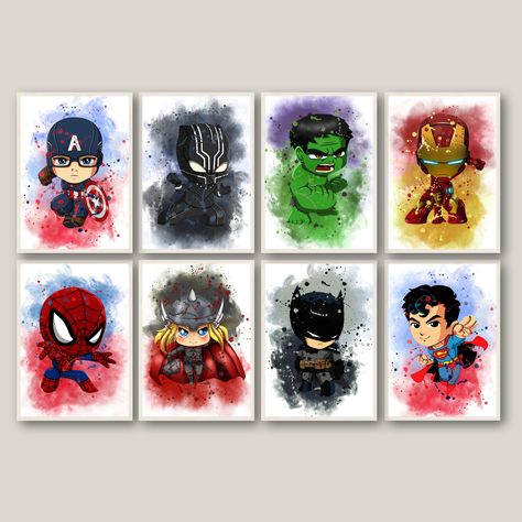 Superhero Room Boys, Super Hero Kids Room, Marvel Boys Bedroom, Avengers Birthday Party Decorations, Avengers Room, Spiderman Room, Toddler Boy Room Decor, Boys Room Design, Boys Bedroom Makeover