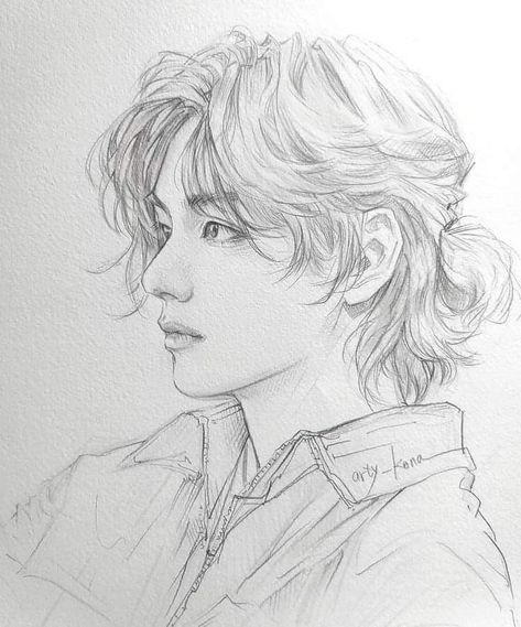 Bangtan Drawings, Taehyung Art, Taehyung's Art, Drawing Realistic, Pencil Sketch Images, Cool Pencil Drawings, Celebrity Drawings, Kpop Drawings, Easy Drawings Sketches