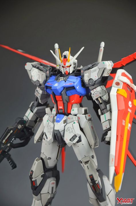 Custom Build: MG 1/100 Aile Strike Gundam Ver. RM "Detailed" - Gundam Kits Collection News and Reviews Gundam Robots, Gundam Pose, Aile Strike Gundam, Paint Reference, Strike Gundam, Gundam Astray, Gundam Toys, Gundam Mobile Suit, Unicorn Gundam